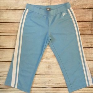 Nike Open-hem Blue Cropped Pants - Medium